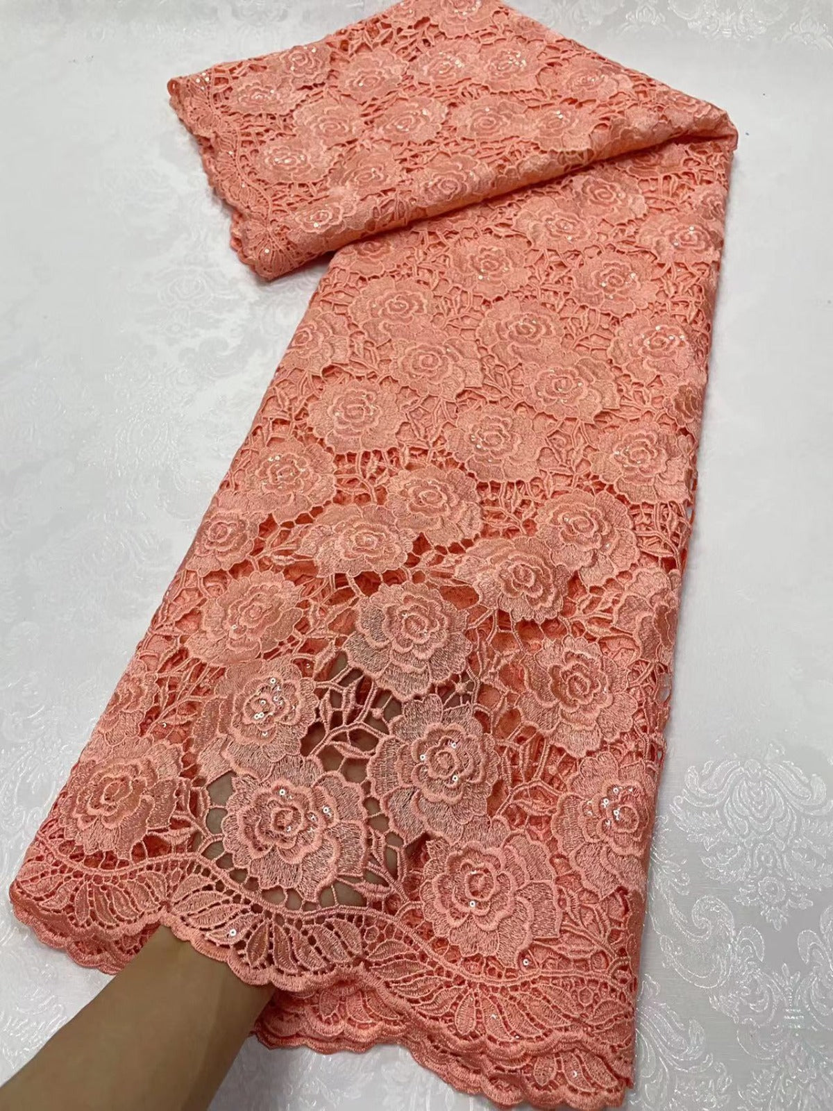 Woman Wedding Dress - African Cord Lace Fabrics