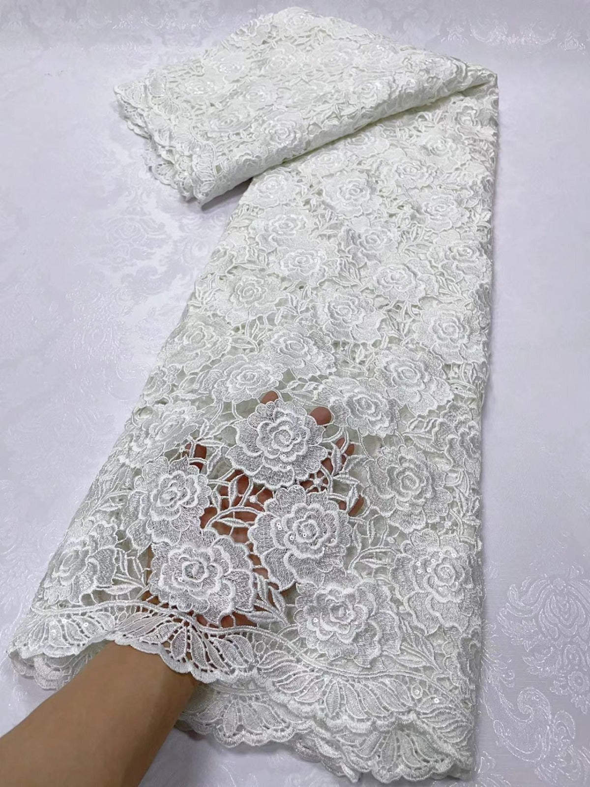 Woman Wedding Dress - African Cord Lace Fabrics