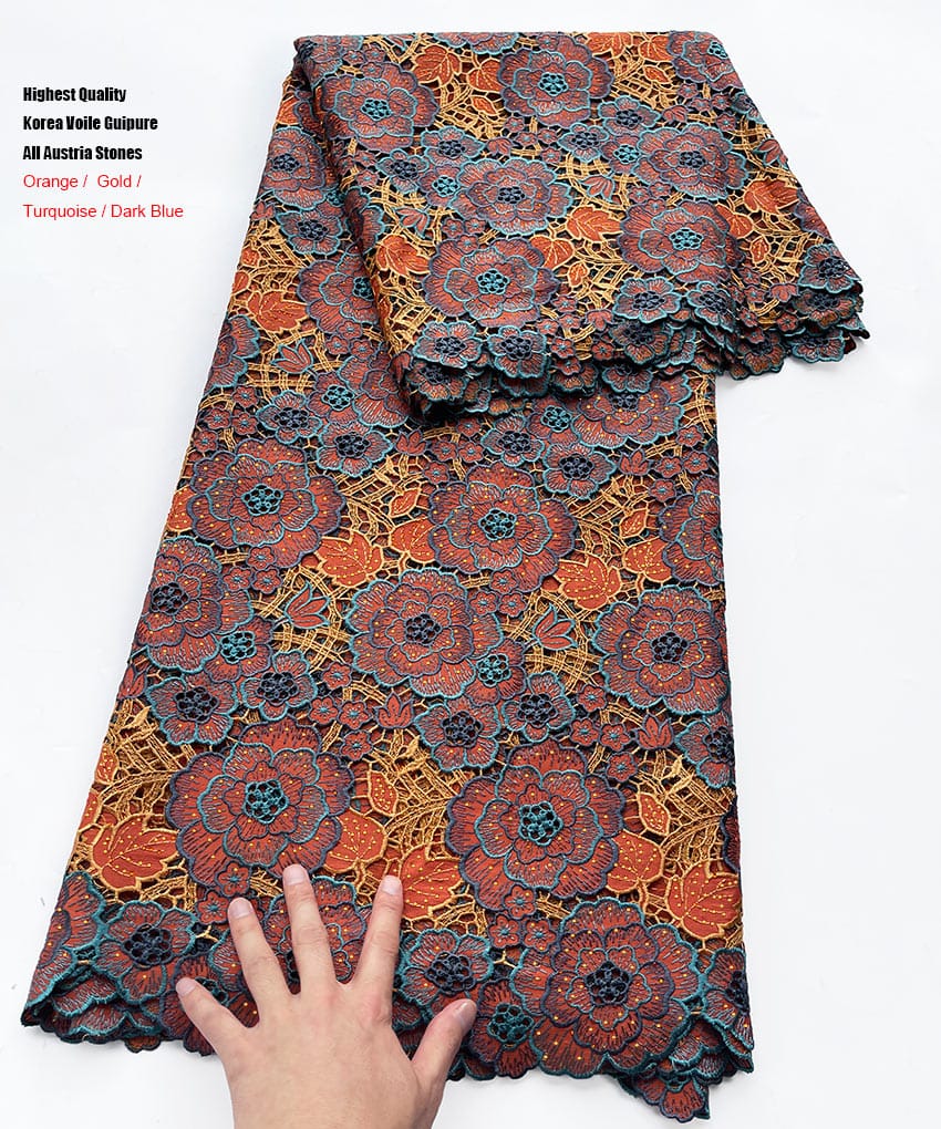 Guipure Lace Fabric - Luxury African Guipure Cord Lace