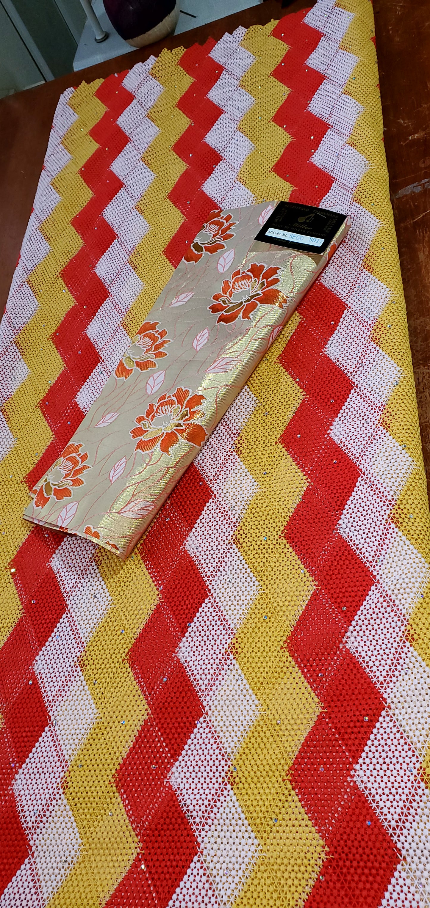 Cotton Guipure Lace with Stones