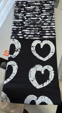 Black and White Hearts Ankara Kampala Wax print, second view