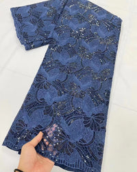 African Fabric Cord Lace With Sequins