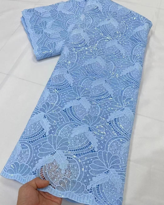 Woman Wedding Dress - African Cord Lace Fabrics 