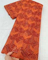 Woman Wedding Dress - African Cord Lace Fabrics 