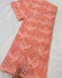 Woman Wedding Dress - African Cord Lace Fabrics 