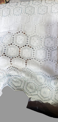 Pure White, high-quality Swiss Dry Lace with Millions of Stones