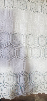 Pure White, high-quality Swiss Dry Lace with Millions of Stones
