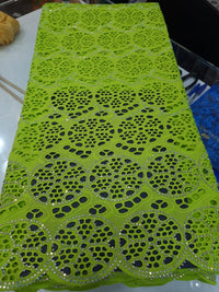 Exquisite Swiss Lace African Fabric of 5 Yards with Stones.