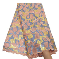 African Lace Fabric 5 Yards - Net Sequence Lace
