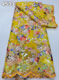 Multicolor African Beautiful Sequins Net Lace.