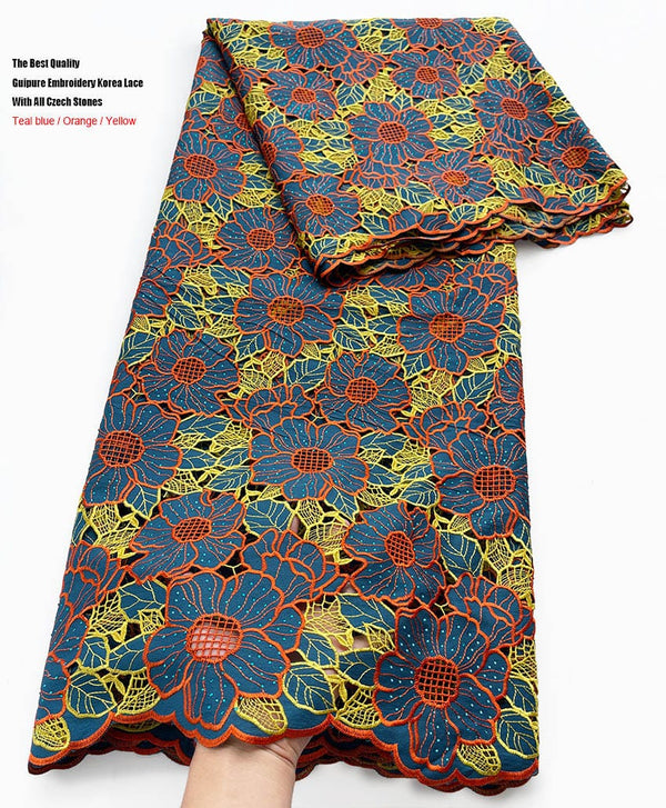 Guipure Lace Fabric - Luxury African Guipure Cord Lace