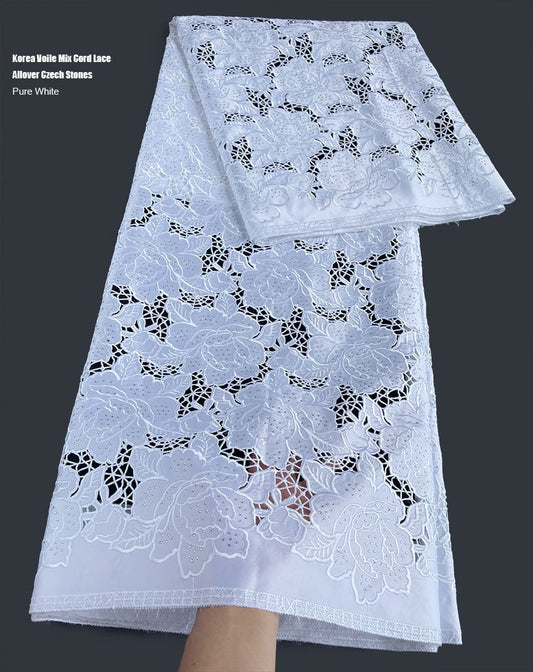 Fabric Wedding Cloth - Floral Handcut Cord Lace