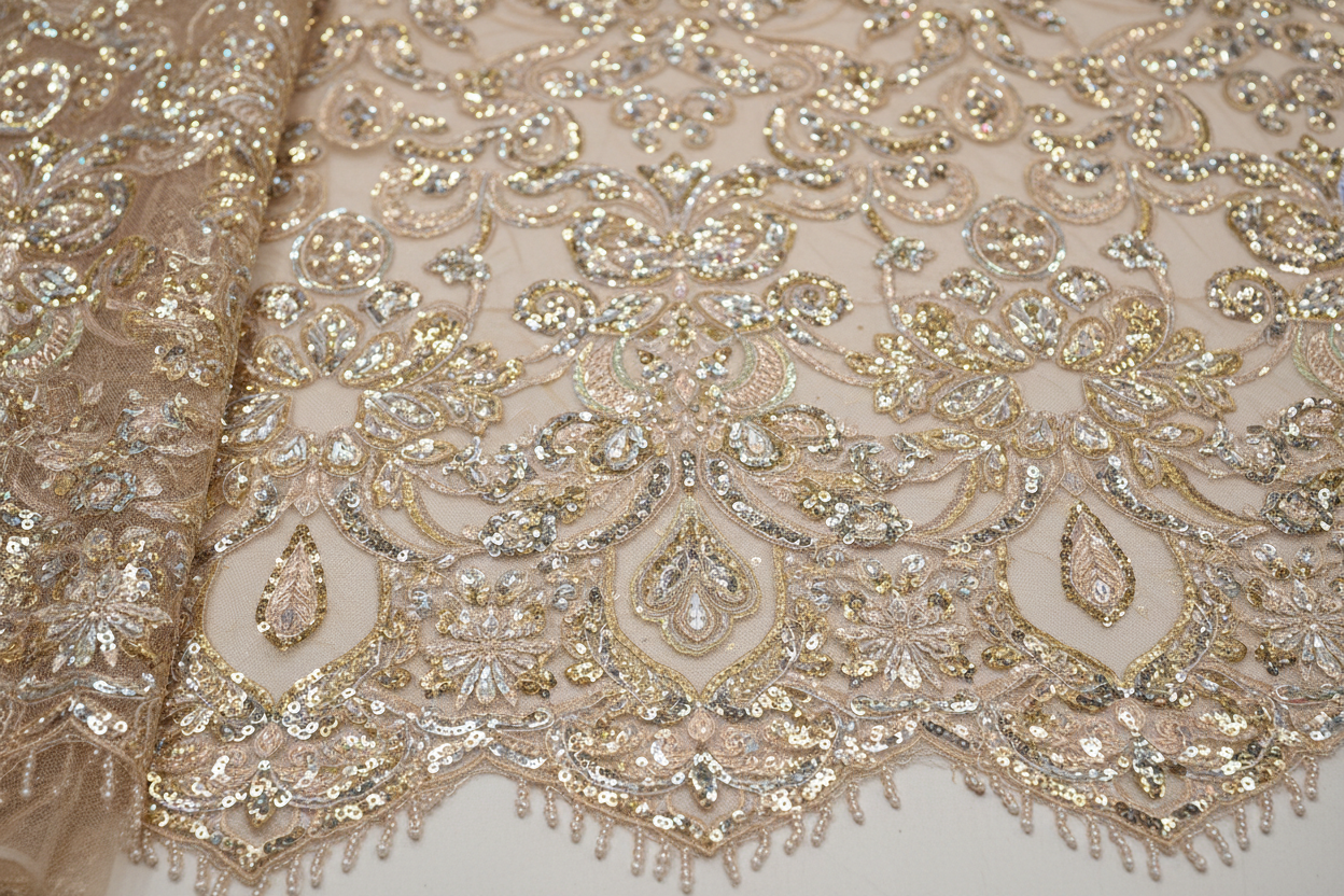 Beautiful sequins net laces