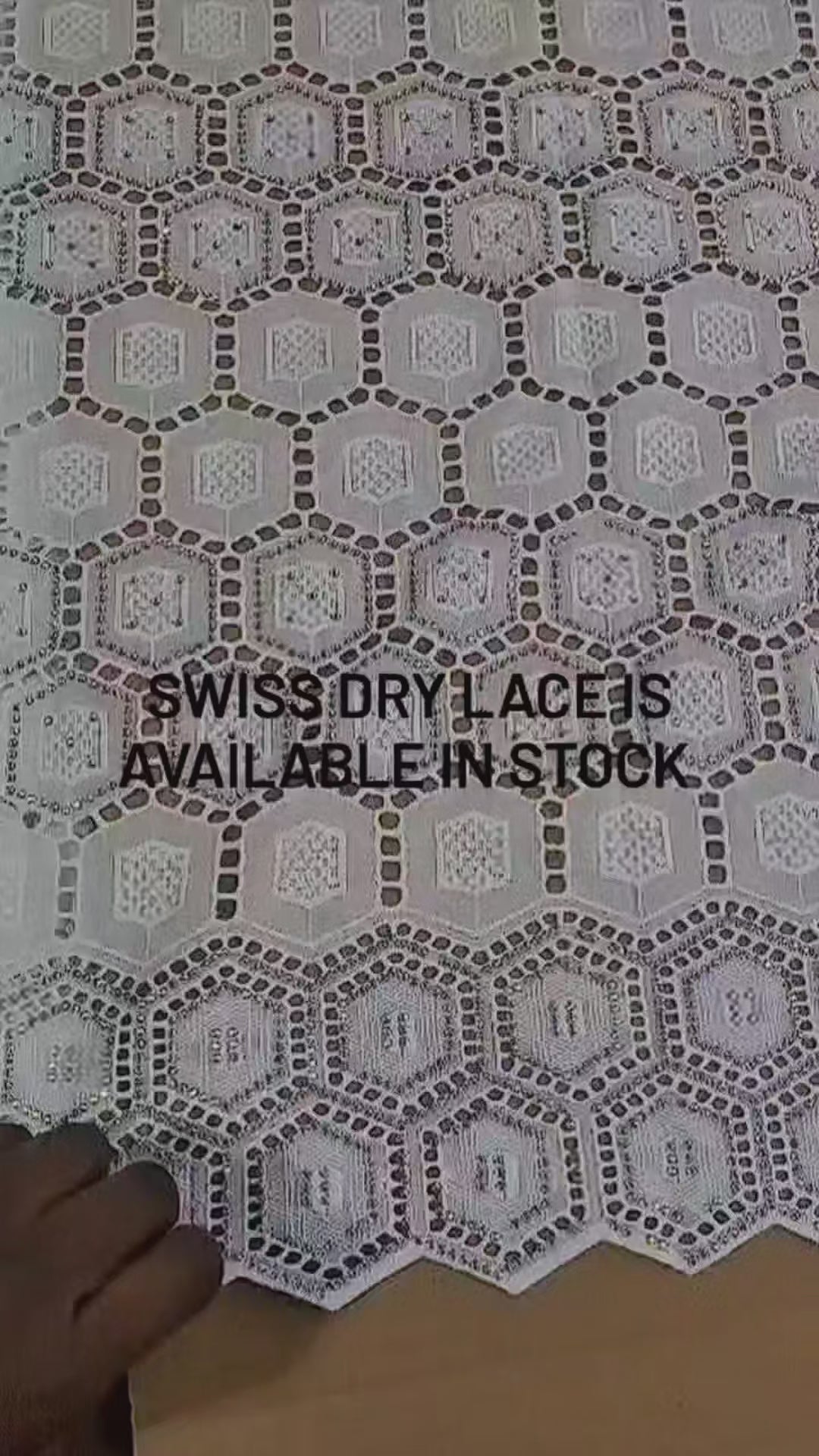 Pure White, high-quality Swiss Dry Lace with Millions of Stones
