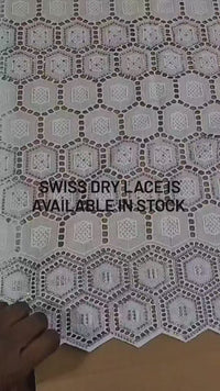 Pure White, high-quality Swiss Dry Lace with Millions of Stones