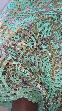 African Fabric Sequins Guipure Lace High-quality 5 Yards