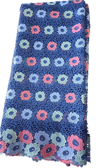 5 Yards of Elegant and Beautiful Guipure African fabric Lace with Shiny Lurex Embroidery