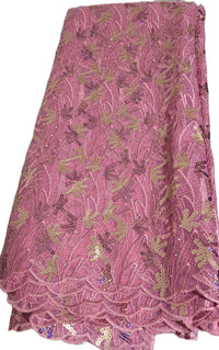 5 Yards of Exclusive quality African fabric Sequins Net Lace.