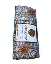 High-quality Côte d'Ivoire African Wax Print Fabric(Unisco Uniwax)
Brown & blue geometric real wax print.
