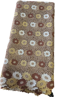 5 Yards of Elegant and Beautiful Guipure African fabric Lace with Shiny Lurex Embroidery