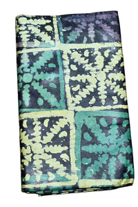 Authentic Kampala (Adire) – Blue & Green Batik Squares, 5 Yards